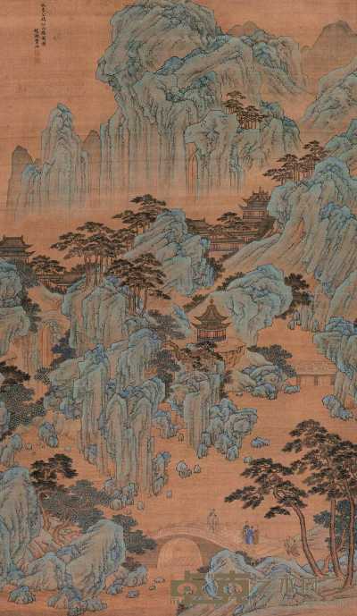 曹湘 仙山楼阁图 立轴 187×110.5cm